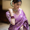 Propinquity Lavender Soft Silk Saree With Felicitous Blouse Piece