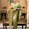 Nemesis Mehndi Soft Silk Saree With Serendipity Blouse Piece