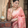 Redolent Peach Soft Silk Saree With Lagniappe Blouse Piece