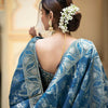 Epiphany Rama Soft Silk Saree With Embrocation Blouse Piece
