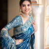 Epiphany Rama Soft Silk Saree With Embrocation Blouse Piece