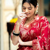 Bucolic Red Soft Silk Saree With Traditional Blouse Piece