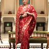 Bucolic Red Soft Silk Saree With Traditional Blouse Piece