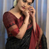 Marvellous Black Soft Silk Saree With Amazing Blouse Piece