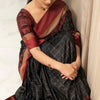 Marvellous Black Soft Silk Saree With Amazing Blouse Piece