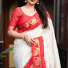 Mesmeric Off White Soft Silk Saree With Enticing Blouse Piece