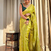 Enchanting Yellow Soft Silk Saree With Fantabulous Blouse Piece