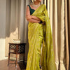 Enchanting Yellow Soft Silk Saree With Fantabulous Blouse Piece