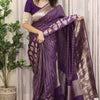 Sempiternal Purple Soft Silk Saree With Lassitude Blouse Piece