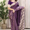 Sempiternal Purple Soft Silk Saree With Lassitude Blouse Piece