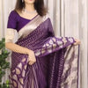 Sempiternal Purple Soft Silk Saree With Lassitude Blouse Piece