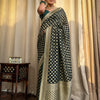 Amazing Dark Green Soft Banarasi Silk Saree With Flaunt Blouse