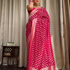 Outstanding Dark Pink Soft Banarasi Silk Saree With Desiring Blouse