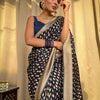 Radiant Navy Blue Soft Banarasi Silk Saree With Flamboyant Blouse