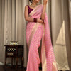 Entrancing Pink Soft Banarasi Silk Saree With Admirable Blouse