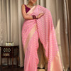 Entrancing Pink Soft Banarasi Silk Saree With Admirable Blouse