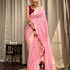 Entrancing Pink Soft Banarasi Silk Saree With Admirable Blouse