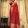 Bucolic Red Soft Banarasi Silk Saree With Dalliance Blouse