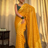 Nemesis Yellow Soft Banarasi Silk Saree With Ratatouille Blouse