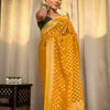 Nemesis Yellow Soft Banarasi Silk Saree With Ratatouille Blouse