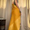 Nemesis Yellow Soft Banarasi Silk Saree With Ratatouille Blouse