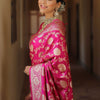 Fairytale Dark Pink Soft Silk Saree With Comely Blouse Piece