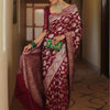 Enamoring Wine Soft Silk Saree With Eclat Blouse Piece