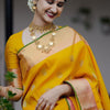 Amazing Yellow Soft Silk Saree With Surpassing Blouse Piece
