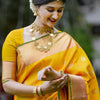 Amazing Yellow Soft Silk Saree With Surpassing Blouse Piece