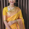 Amazing Yellow Soft Silk Saree With Surpassing Blouse Piece