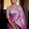 Classy Pink Soft Silk Saree With Exceptional Blouse Piece