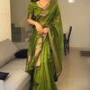 Seraglio Green Cotton Silk Saree With Magnificat Blouse Piece
