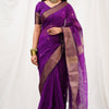 Flattering Magenta Cotton Silk Saree With Innovative Blouse Piece