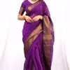 Flattering Magenta Cotton Silk Saree With Innovative Blouse Piece