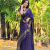 Attractive Purple Cotton Silk Saree With Incredible Blouse Piece