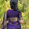 Attractive Purple Cotton Silk Saree With Incredible Blouse Piece