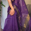 Groovy Purple Cotton Silk Saree With Adoring Blouse Piece