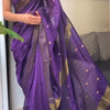 Groovy Purple Cotton Silk Saree With Adoring Blouse Piece