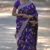 Angelic Purple Soft Silk Saree With Devastating Blouse Piece