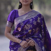 Angelic Purple Soft Silk Saree With Devastating Blouse Piece