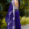 Surpassing Royal Blue Soft Silk Saree With Fancifull Blouse Piece