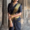 Classic Black Soft Silk Saree With Majesty Blouse Piece