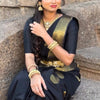 Classic Black Soft Silk Saree With Majesty Blouse Piece