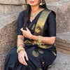 Classic Black Soft Silk Saree With Majesty Blouse Piece