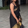 Appealing Black Soft Silk Saree With Prominent Blouse Piece