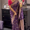 Invaluable Purple Soft Silk Saree With Designer Blouse Piece