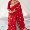 Staring Red Soft Silk Saree With Delightful Blouse Piece