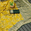 Desiring Yellow Soft Silk Saree With Blissful Blouse Piece