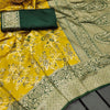 Desiring Yellow Soft Silk Saree With Blissful Blouse Piece