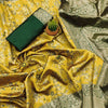 Desiring Yellow Soft Silk Saree With Blissful Blouse Piece
